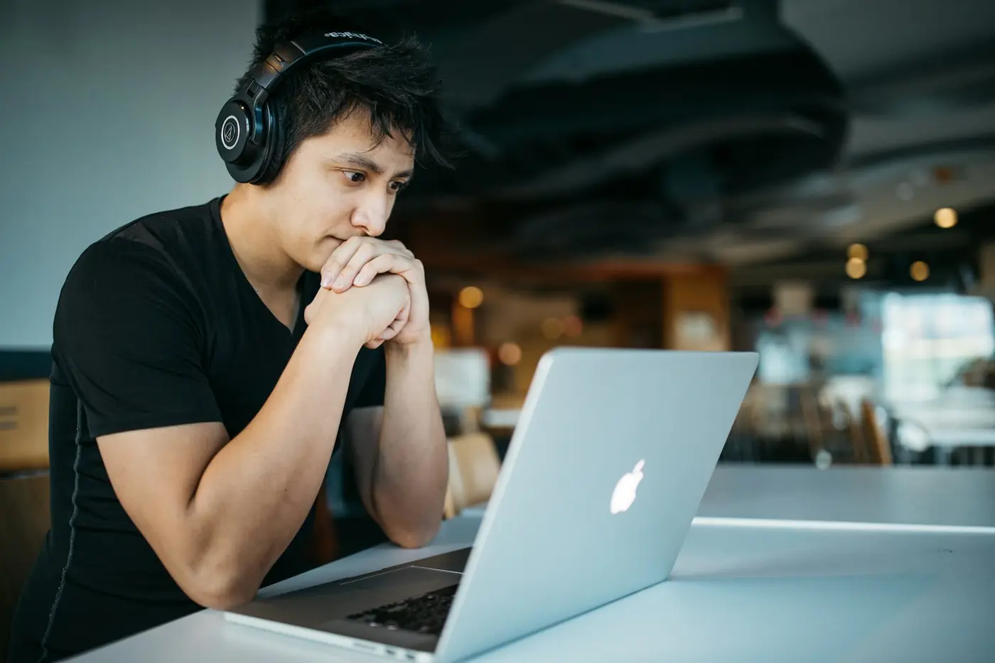 Student practising for PTE on a computer